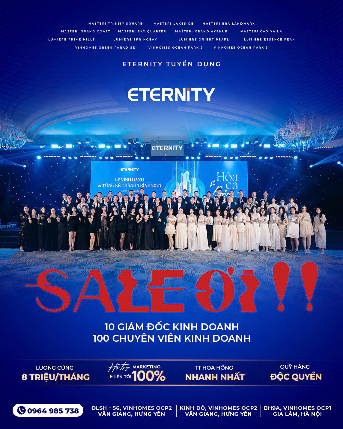 ETERNITY GROUP TUYỂN DỤNG CÁC VỊ TRÍ 2026